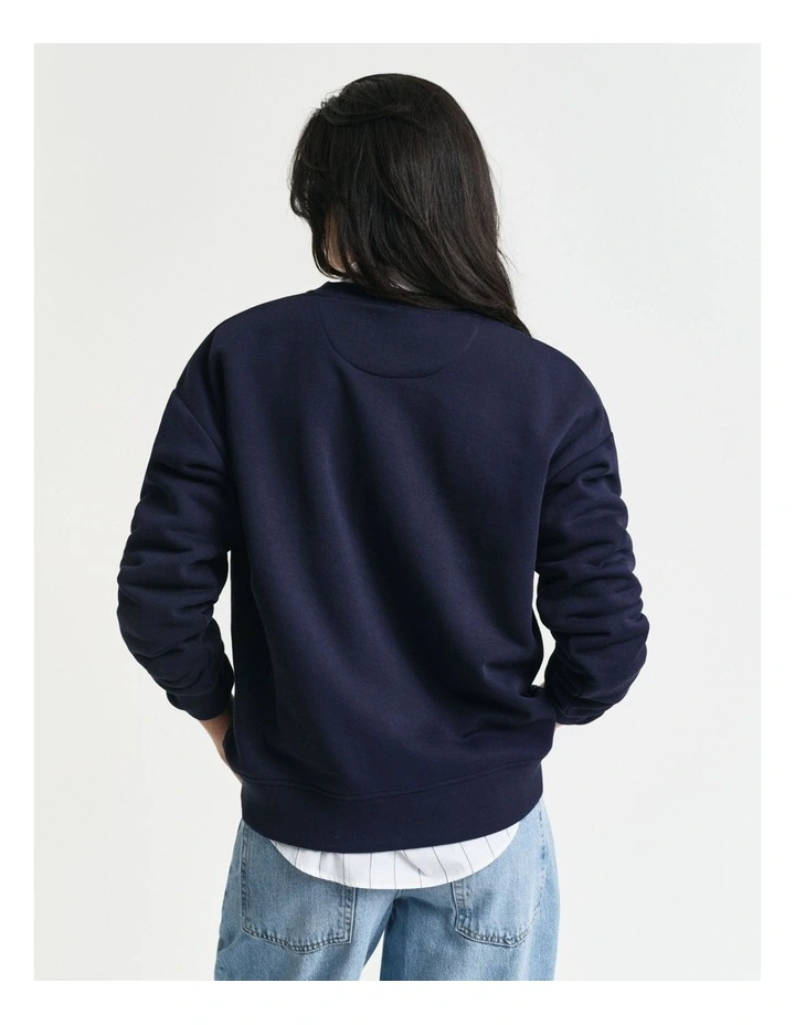 Shield Crew Neck Sweat in Evening Blue image 2