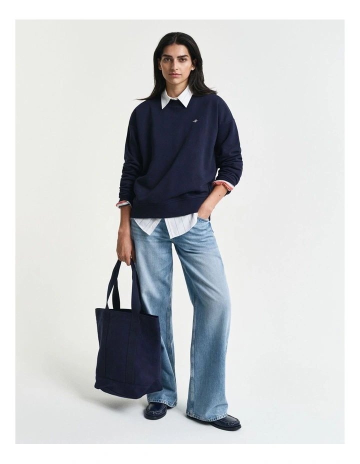 Shield Crew Neck Sweat in Evening Blue image 3