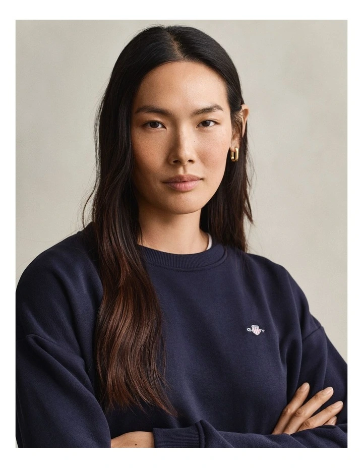 Shield Crew Neck Sweat in Evening Blue image 4