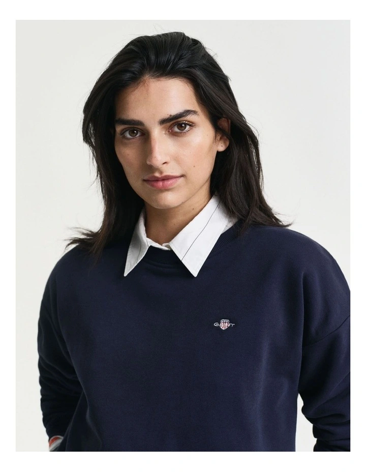 Shield Crew Neck Sweat in Evening Blue image 4