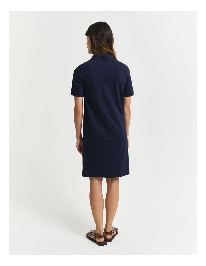 Shield Piqu Polo Dress in Evening Blue image 2