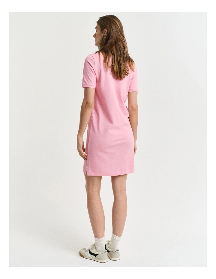 Shield Pique Polo Dress in Geranium Pink image 2