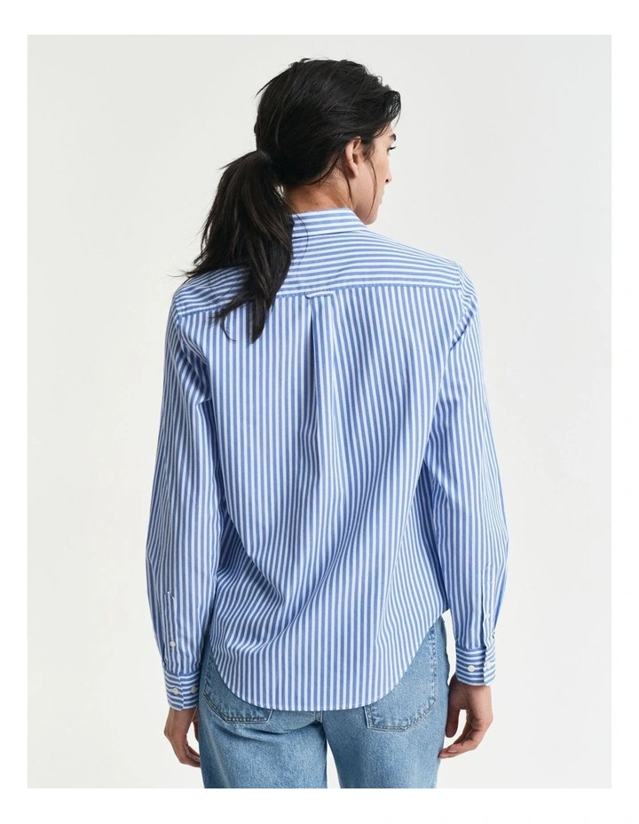 Regular Fit Striped Poplin Shirt in Perfect Blue image 2