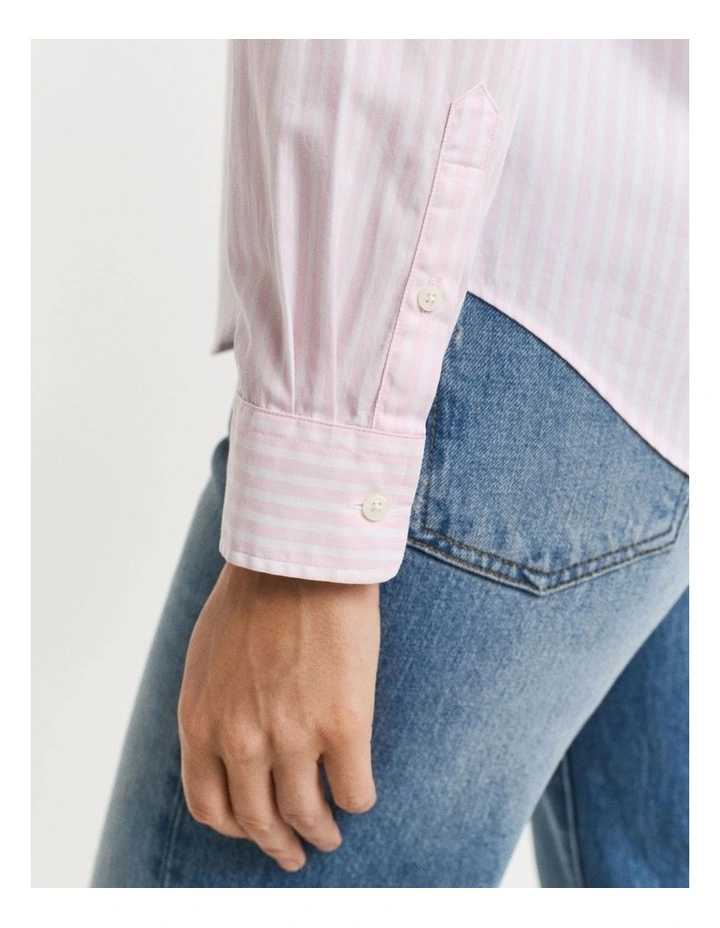 Regular Fit Striped Poplin Shirt in Light Pink image 4