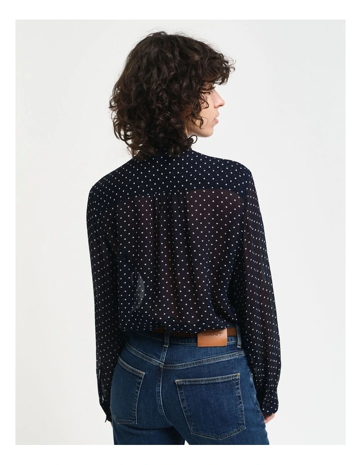 Dot Print Bow Blouse image 2