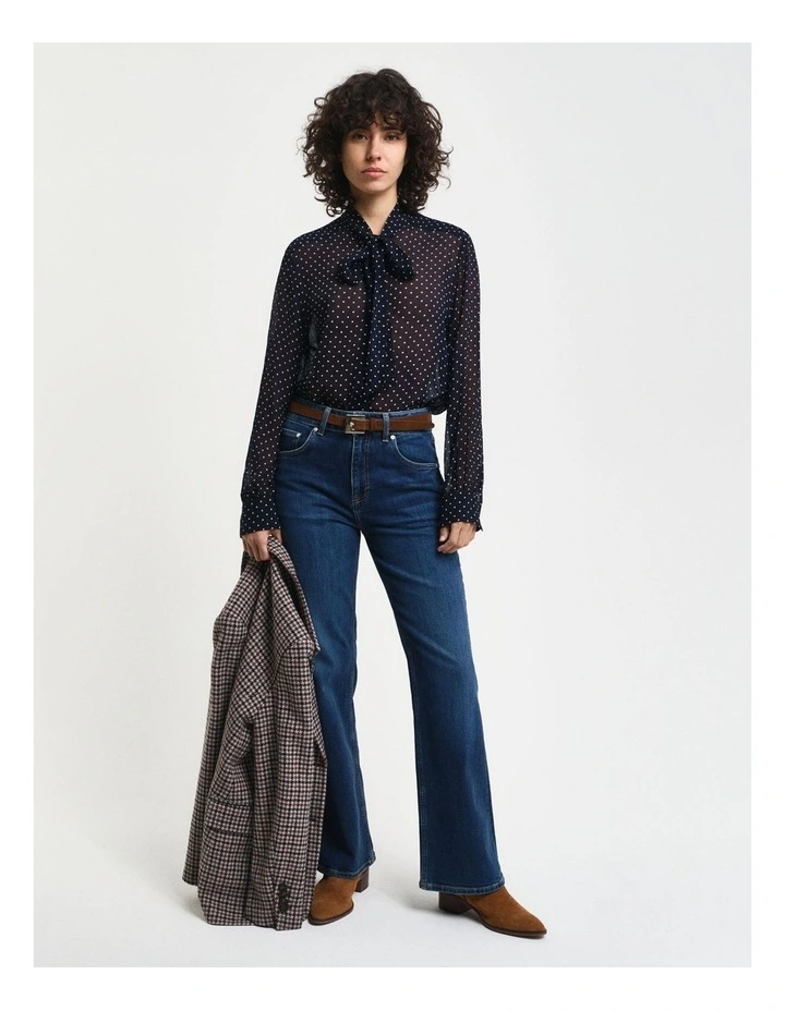 Dot Print Bow Blouse image 3