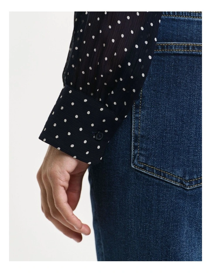 Dot Print Bow Blouse image 4