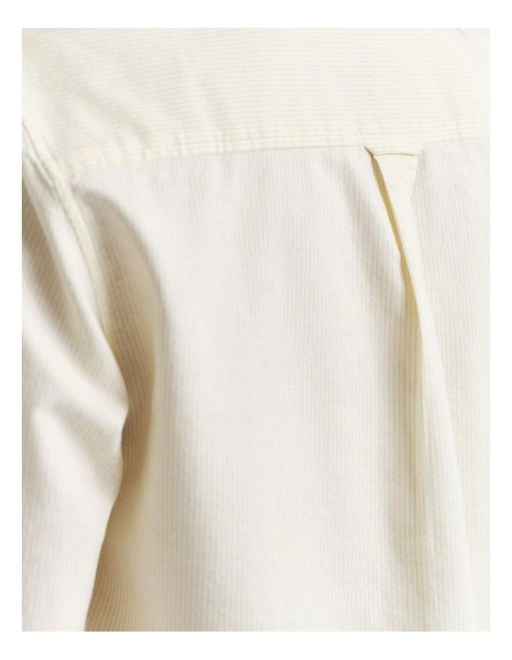 Regular Classic Oxford Striped Shirt in Dusty Light Yellow image 4