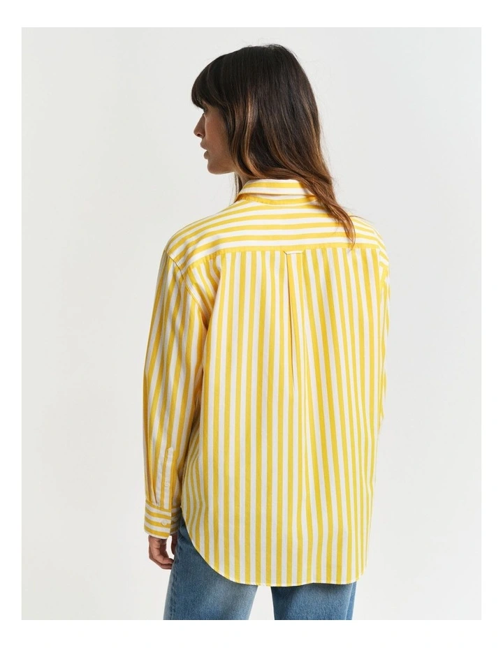 Relaxed Classic Poplin Striped Shirt in Daffodil Yellow image 2