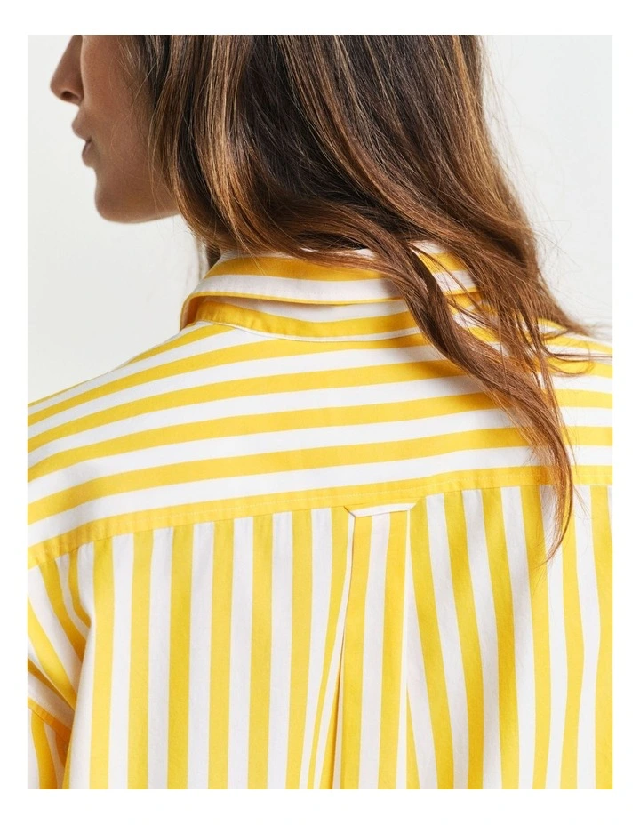 Relaxed Classic Poplin Striped Shirt in Daffodil Yellow image 4