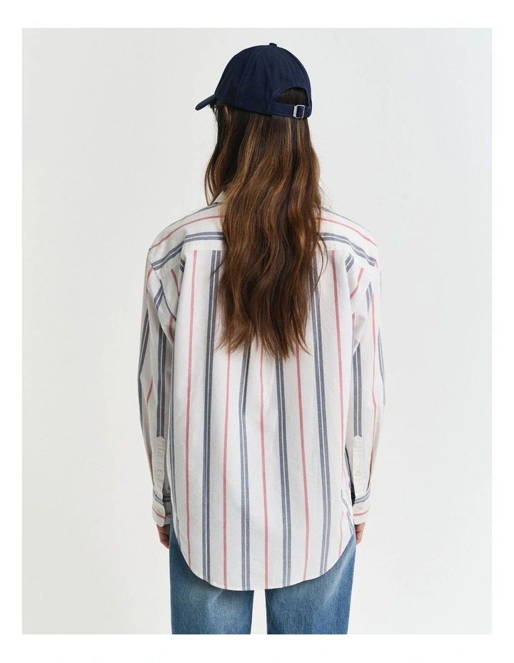 Relaxed Archive Shield Oxford Striped Shirt in Eggshell image 2