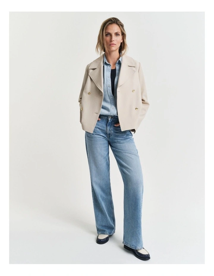 Spring Peacoat in Soft Oat image 3