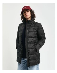 Light Down Coat in Black