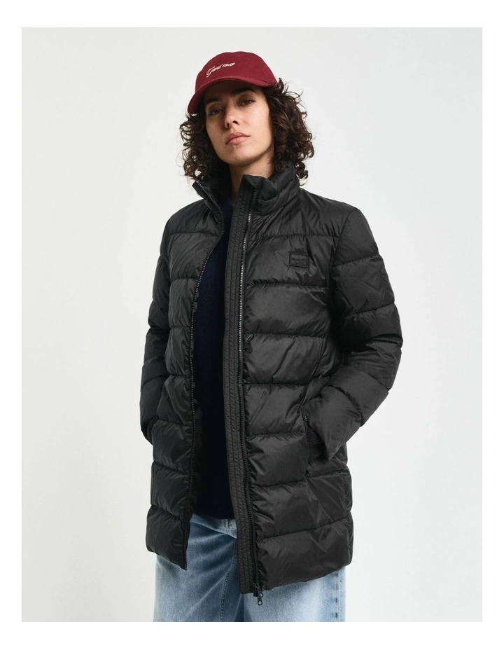 Light Down Coat in Black image 1