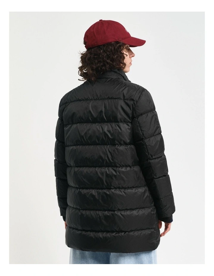 Light Down Coat in Black image 2