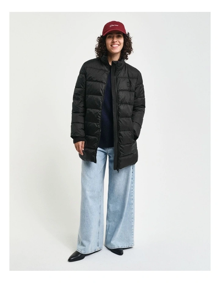 Light Down Coat in Black image 3