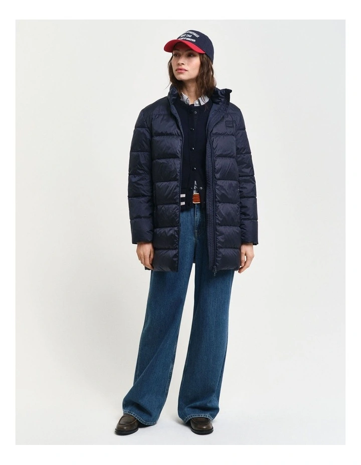 Light Down Coat in Evening Blue image 3
