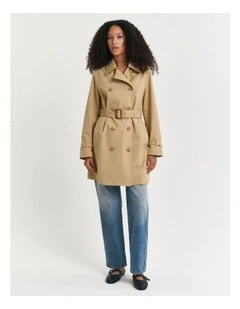 Cotton Trench Coat in Oak Beige