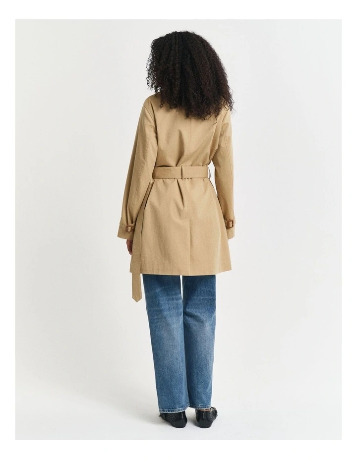 Cotton Trench Coat in Oak Beige image 2