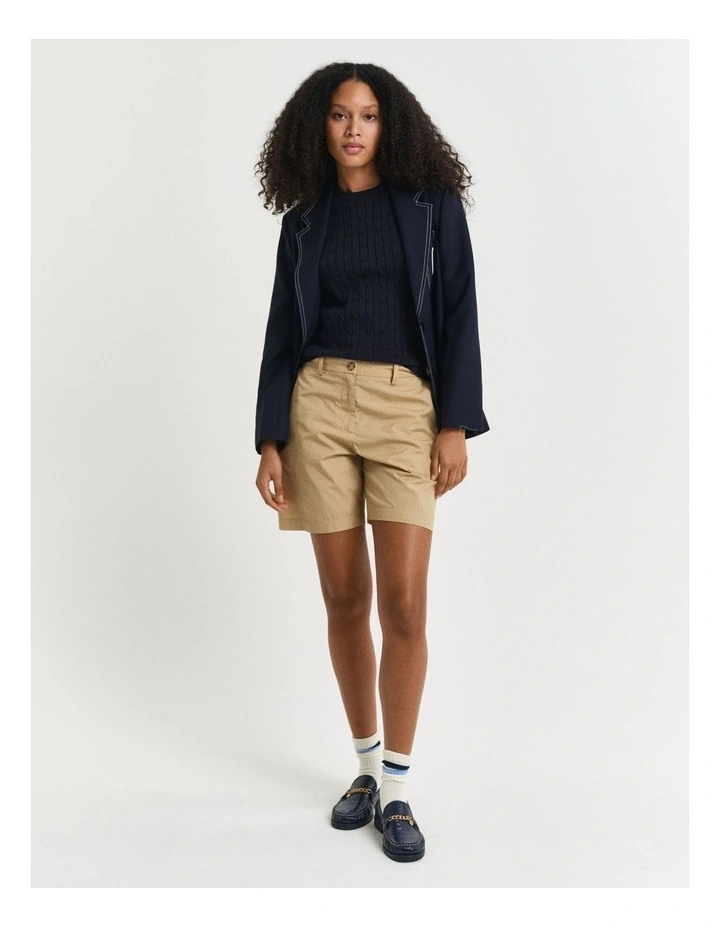 Stretch Cotton Cable Short Sleeve Knit in Blue image 4