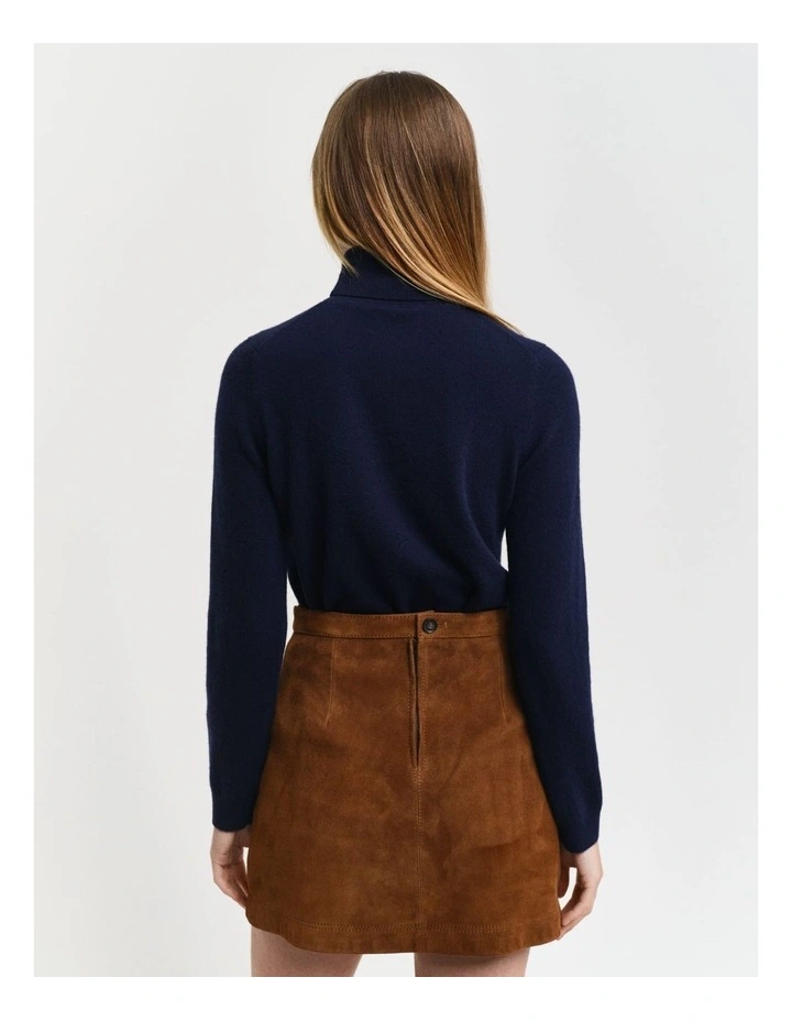 Extra Fine Lambswool Turtleneck Knit in Evening Blue image 2