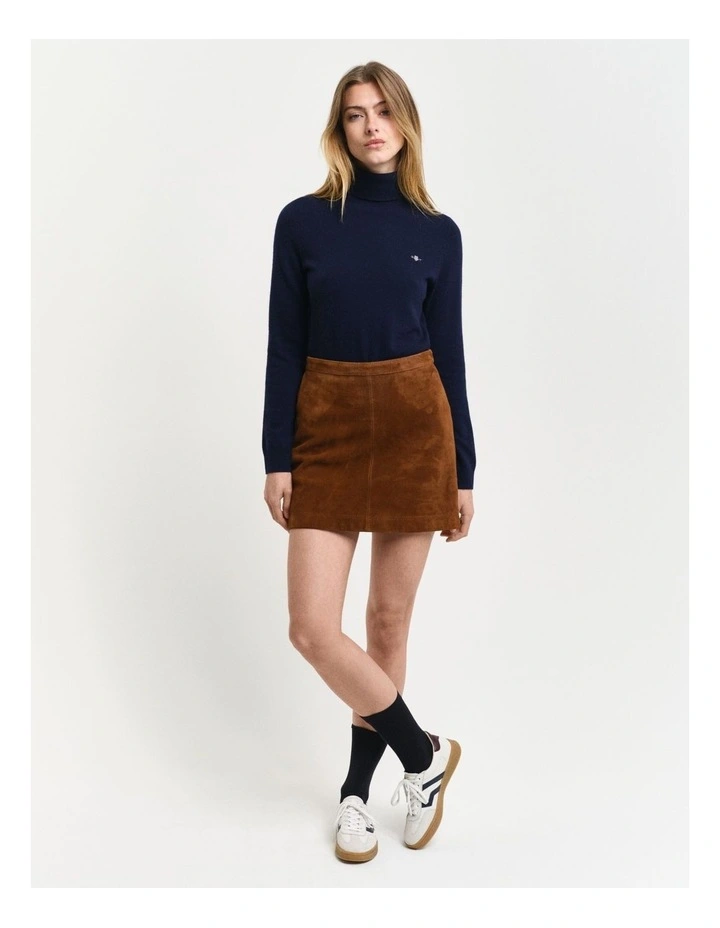 Extra Fine Lambswool Turtleneck Knit in Evening Blue image 3