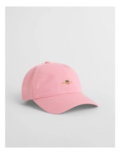 Shield Cotton Twill Cap in Geranium Pink