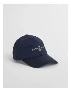 Anchor Satin Cap in Evening Blue