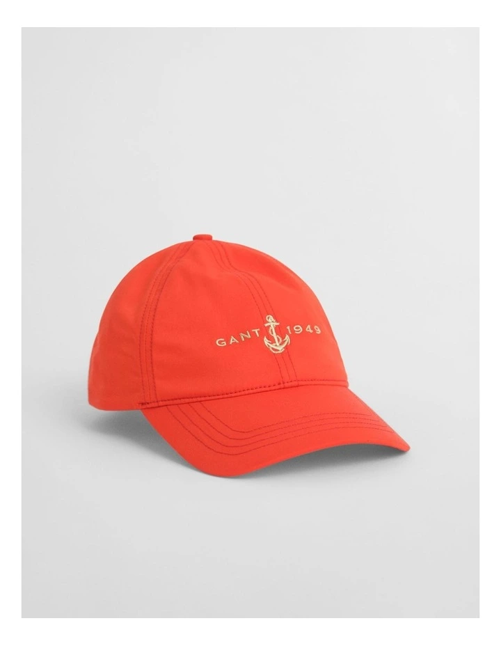 Anchor Satin Cap in Orange Red image 1