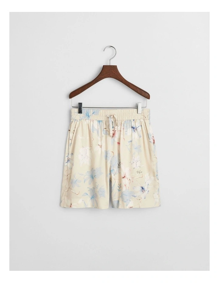 Relaxed Fit Floral Print Shorts in Putty image 4