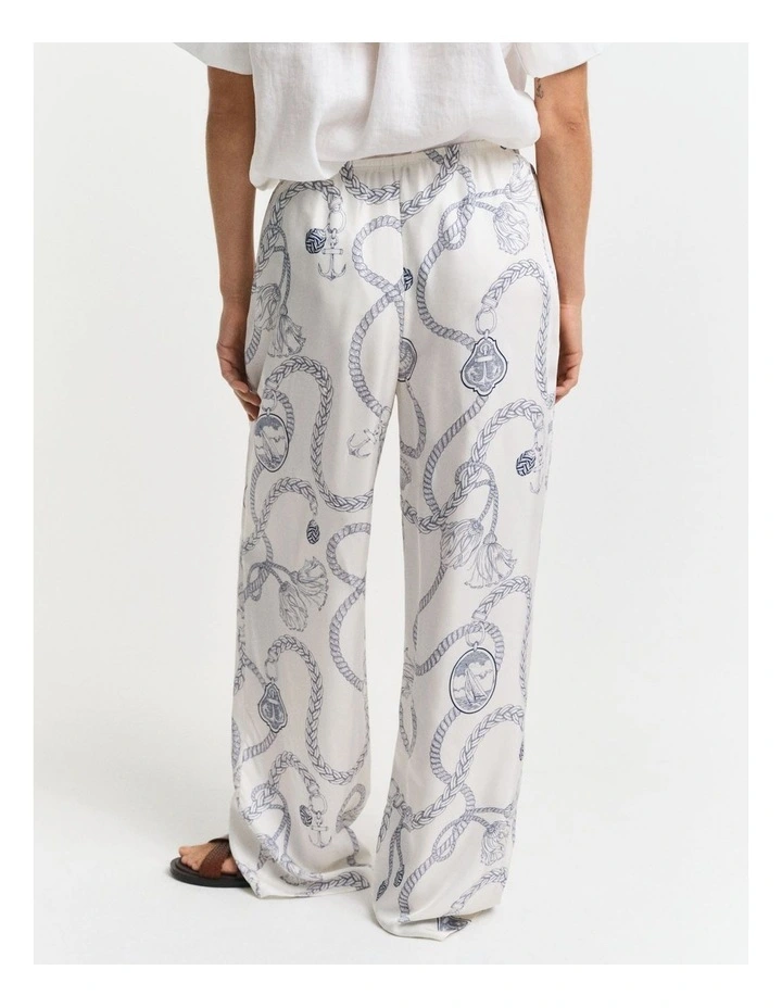 Relaxed Fit Sailing Print Drawstring Pant in Cream image 2