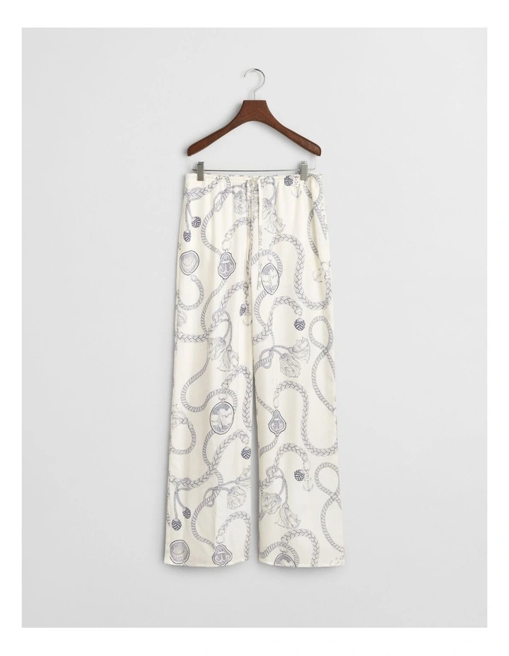 Relaxed Fit Sailing Print Drawstring Pant in Cream image 4