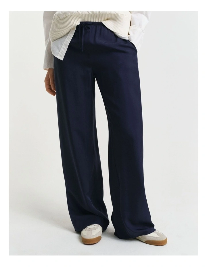 Relaxed Fit Drawstring Pants in Evening Blue image 1