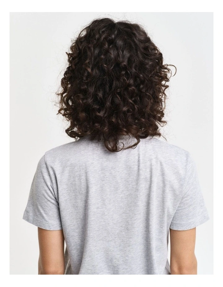 Script T-shirt in Light Grey Melange image 2