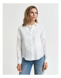 Regular Fit Linen Shirt in White