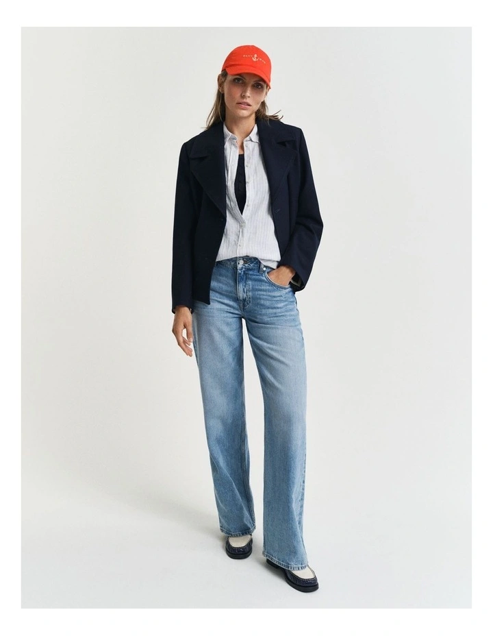 Regular Fit Striped Linen Shirt in Light Blue image 4