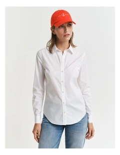 Slim Fit Poplin Shirt in White