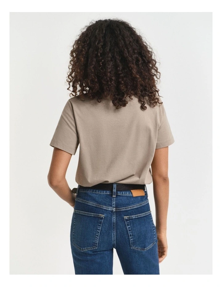 Regular Shield Short Sleeve T-shirt in Taupe Beige image 2