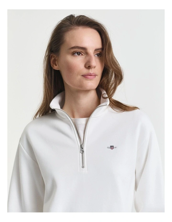 Shield Half Zip Sweatshirt in Eggshell image 4