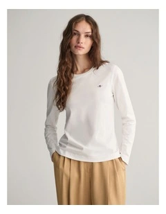 Shield Long Sleeve T-shirt in White