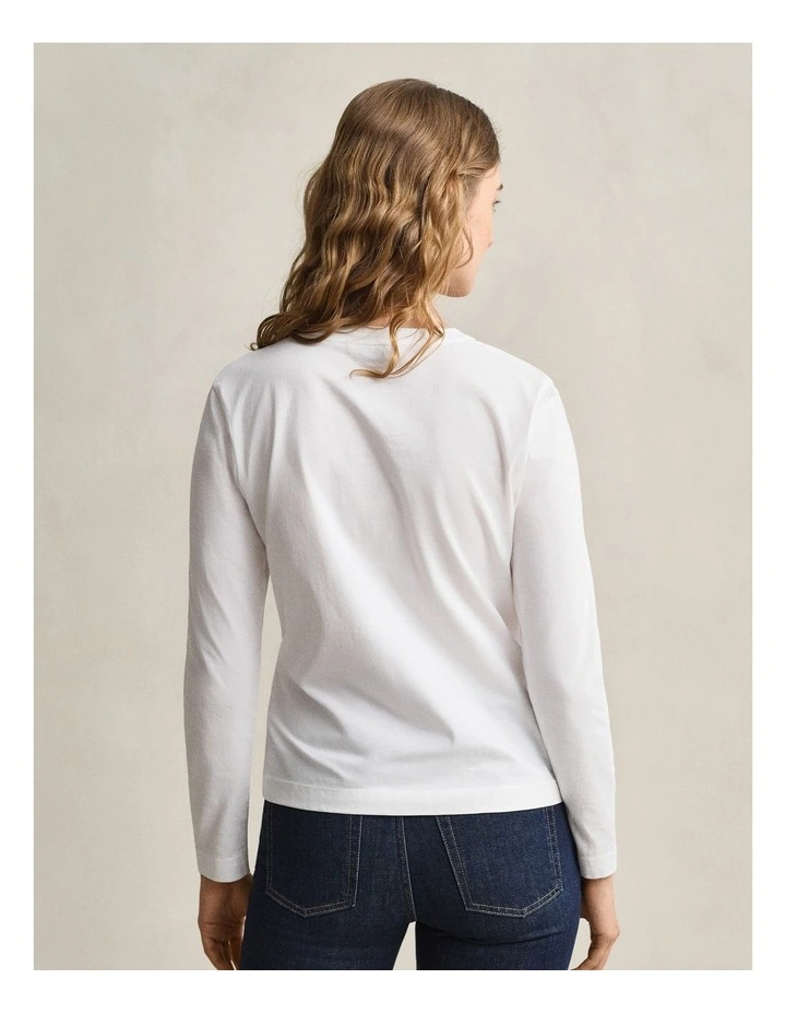 Shield Long Sleeve Tinshirt in White image 2
