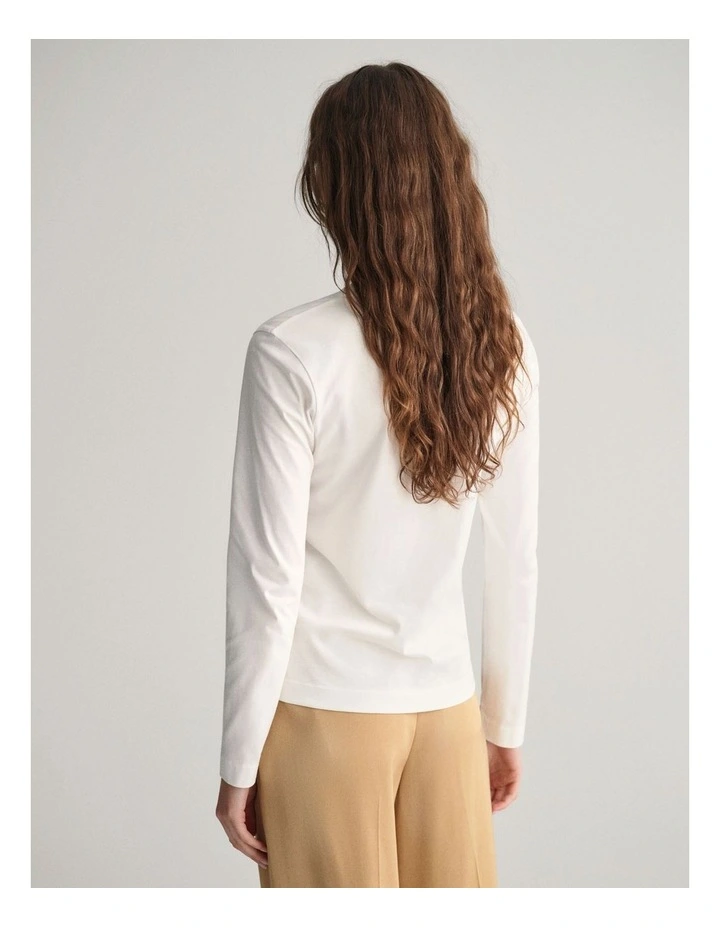 Shield Long Sleeve T-shirt in White image 2