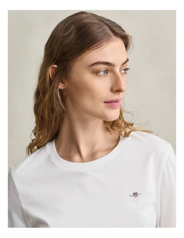 Shield Long Sleeve Tinshirt in White image 4
