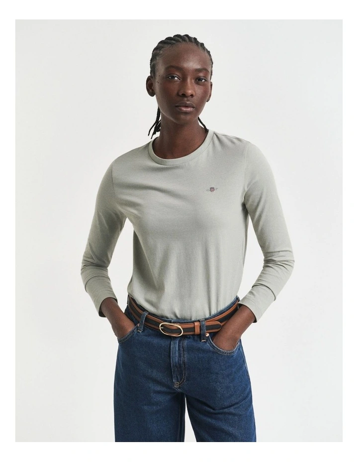 Shield Long Sleeve T-shirt in Faded Sage image 1