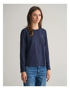 Shield Long Sleeve T-Shirt in Evening Blue