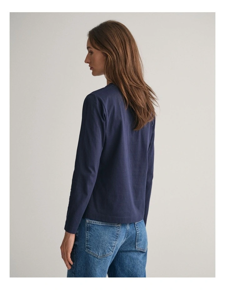 Shield Long Sleeve T-Shirt in Evening Blue image 2