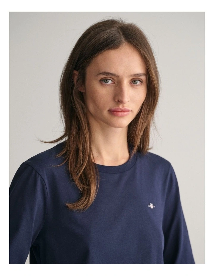 Shield Long Sleeve T-Shirt in Evening Blue image 4