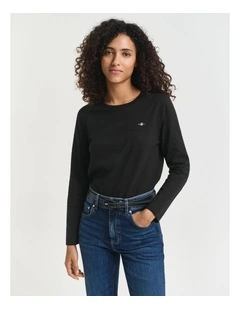 Shield Long Sleeve T-Shirt in Black