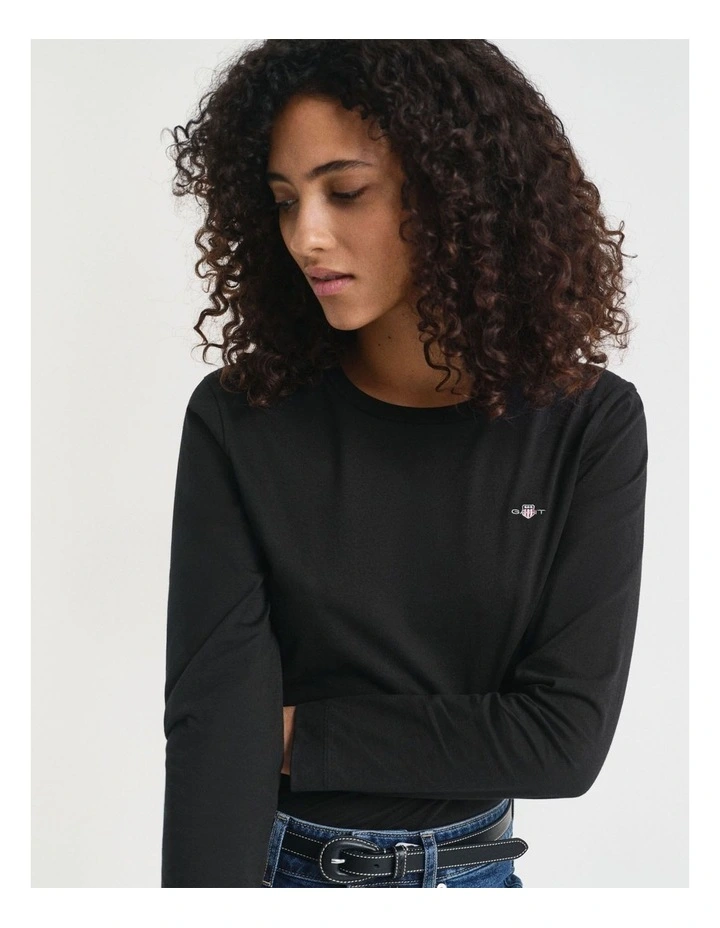 Shield Long Sleeve T-Shirt in Black image 3