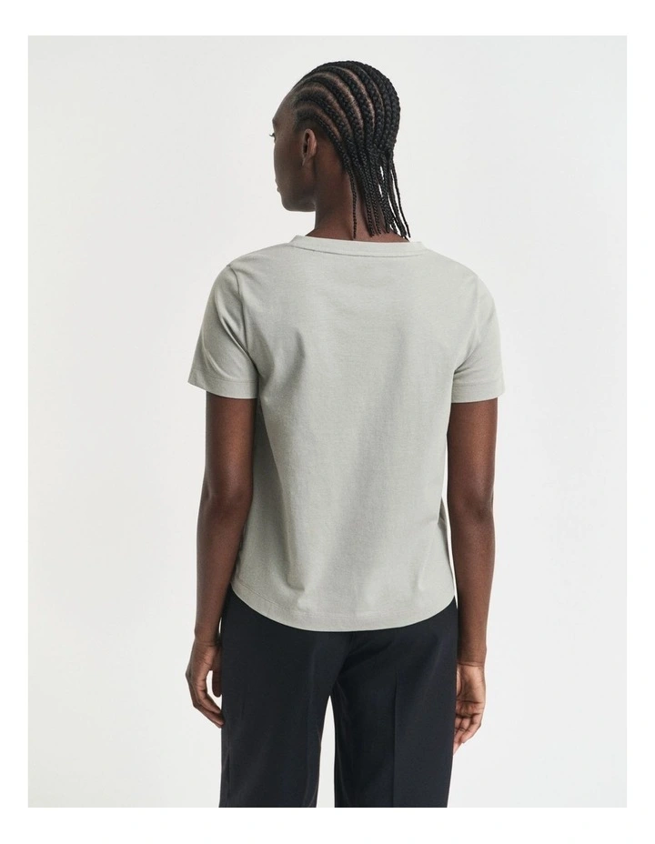 Regular Shield V-Neck T-shirt in Faded Sage image 2